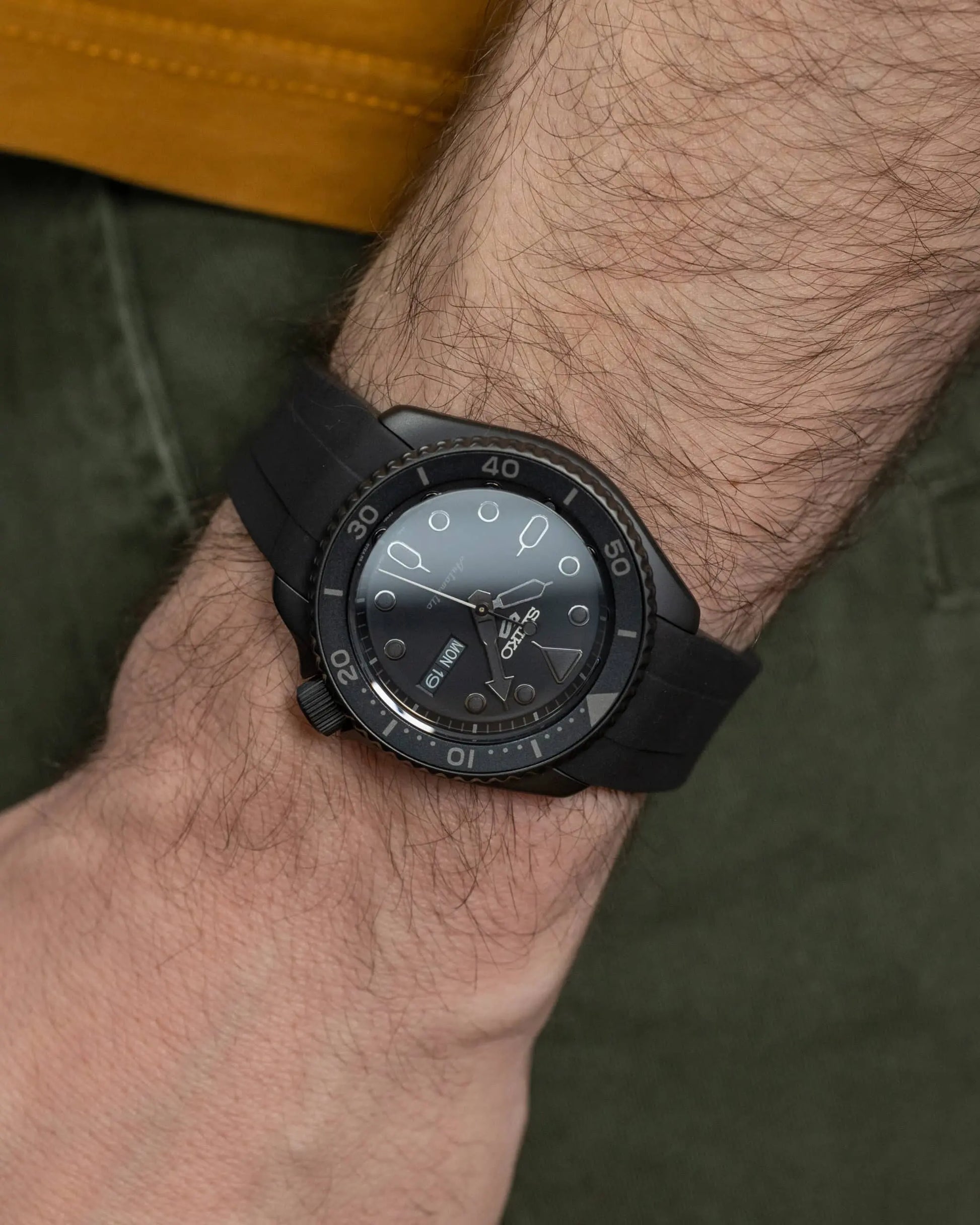 Bracelet rubber pour Seiko (SRPD 5, SSK GMT, SKX) - Black BBGear