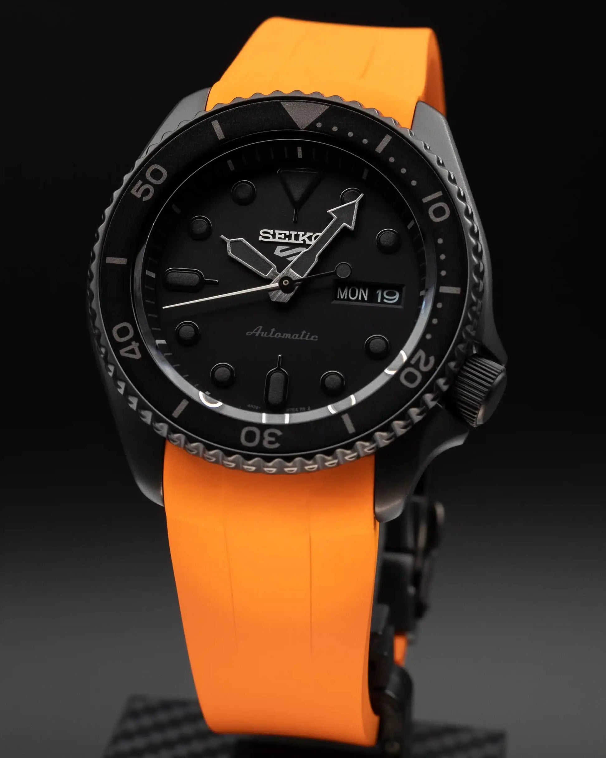 Bracelet rubber pour Seiko (SRPD 5, SSK GMT, SKX) - Black BBGear